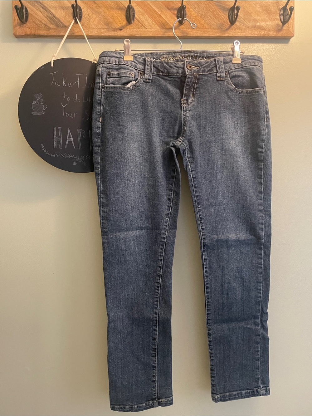 Blue Asphalt Women's Straight Leg Jeans - Dark Blue Wash